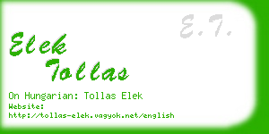 elek tollas business card